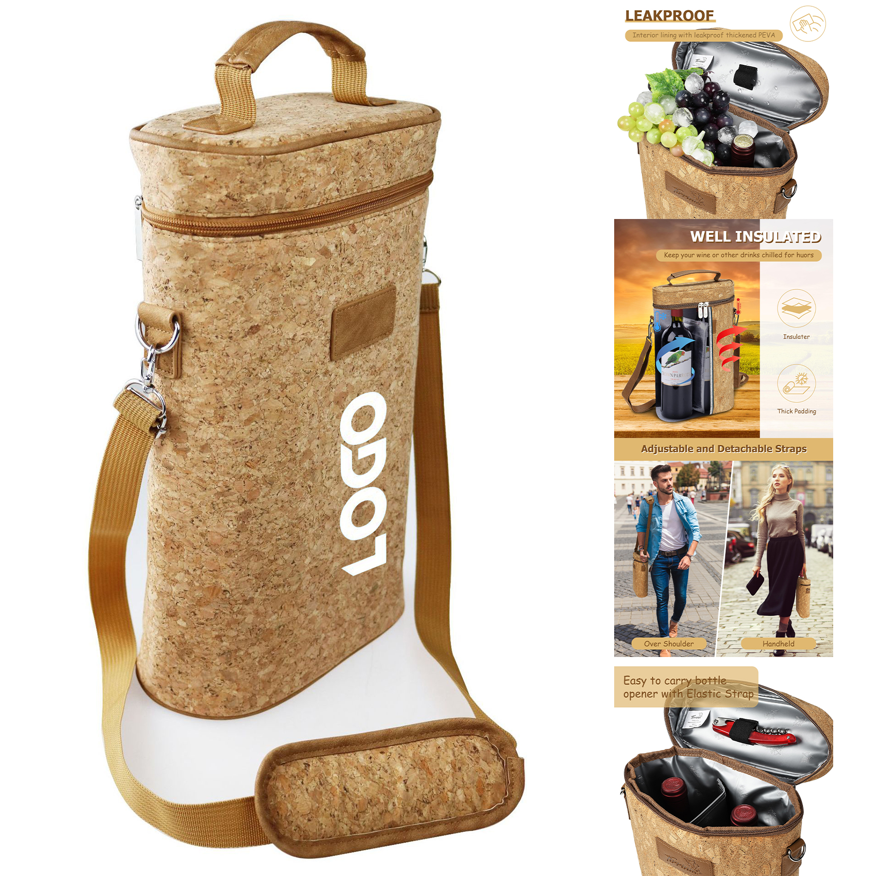 2 Bottle Wine Gift Tote Carrier 2