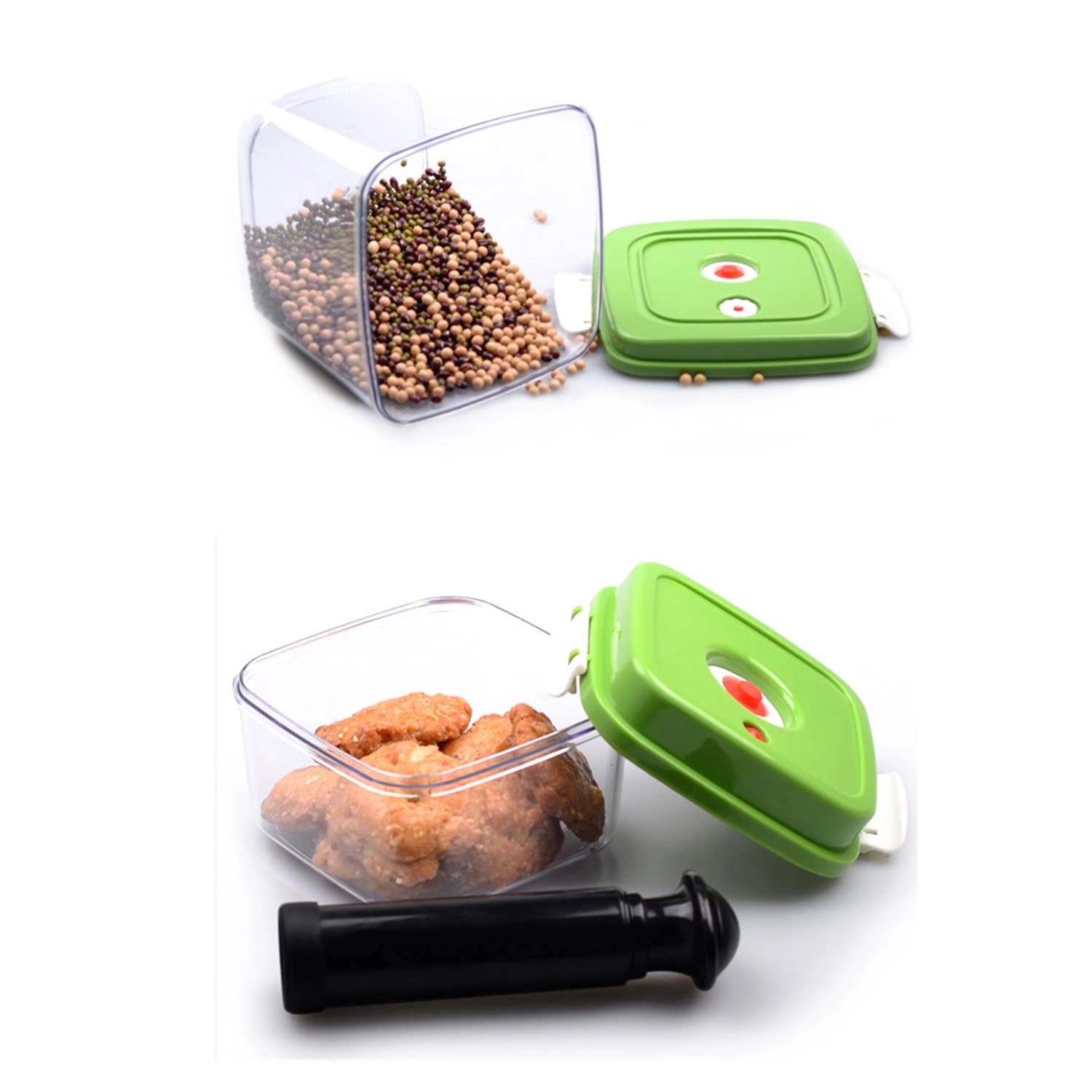 100oz Clear Vacuum Food Storage Container w/ Pump Seal 6