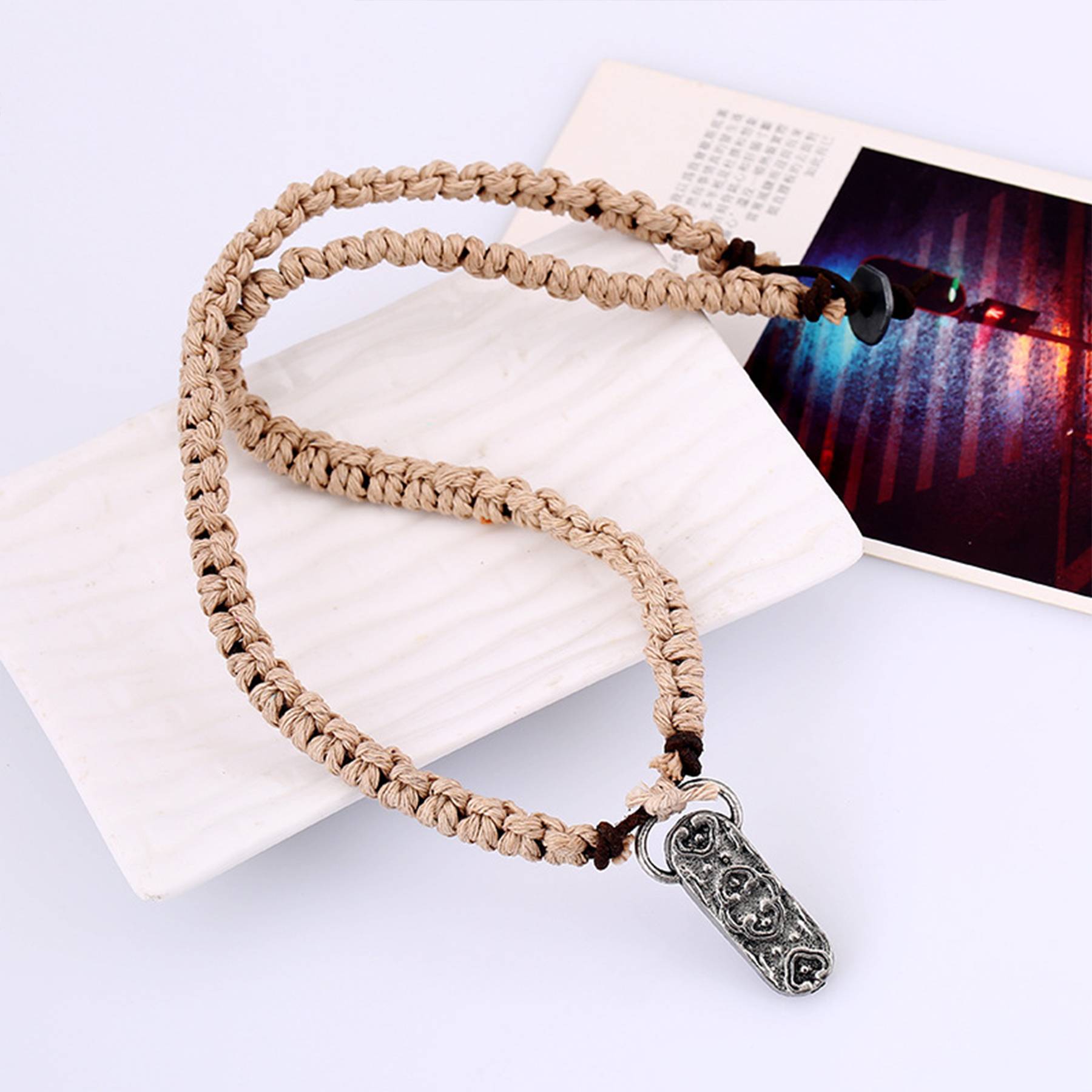 Jute Vintage beach weave necklace 5