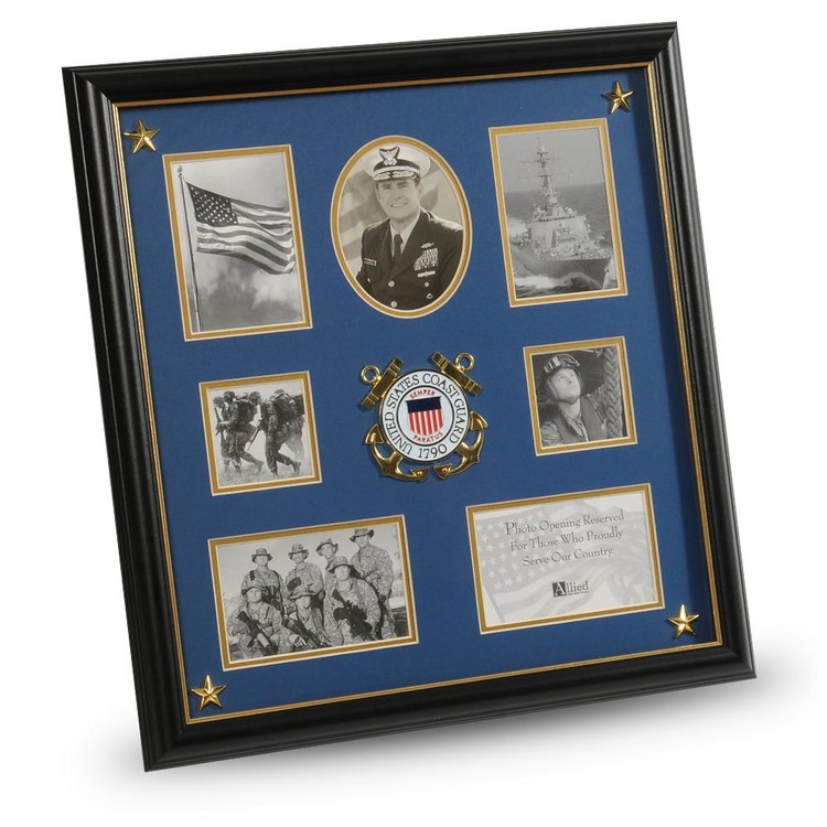 U.S. Coast Guard Medallion 7 Picture Collage Frame with Stars 2