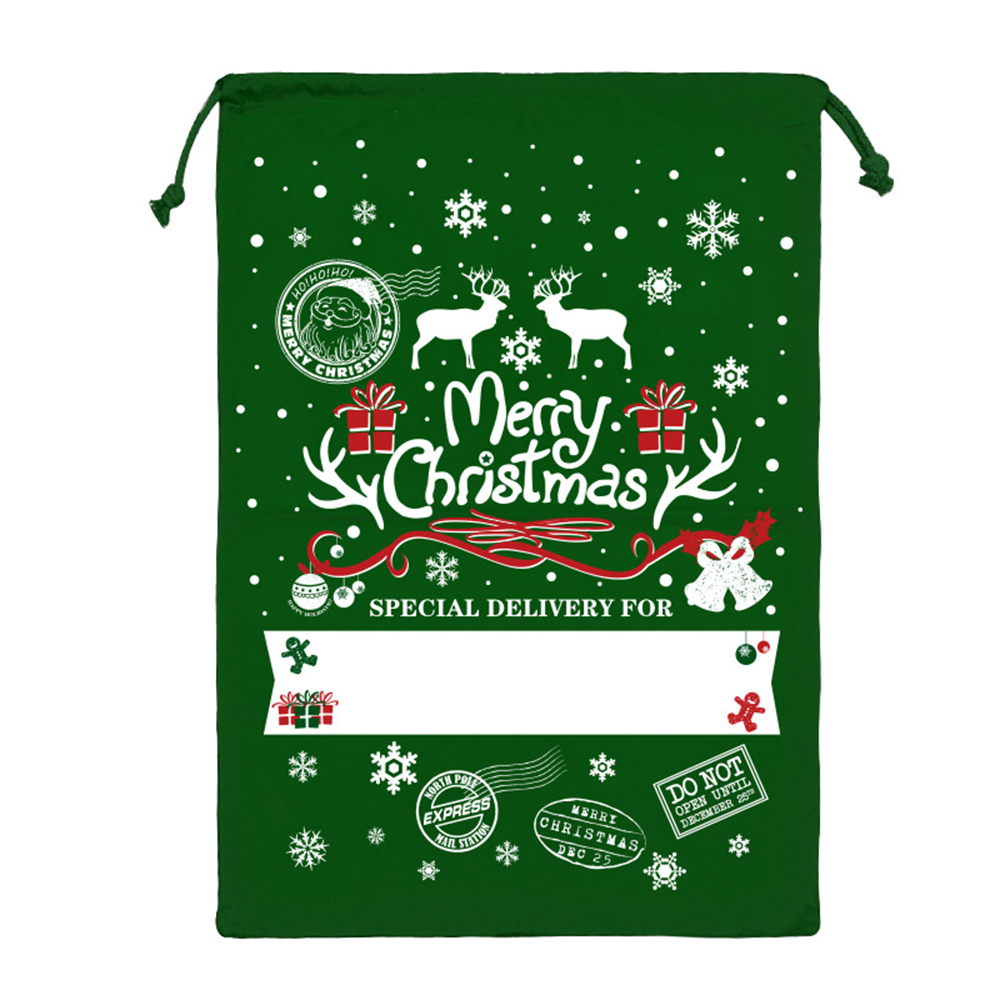 50x70CM Christmas Colored Canvas Gift Bag Drawstring Bag 6