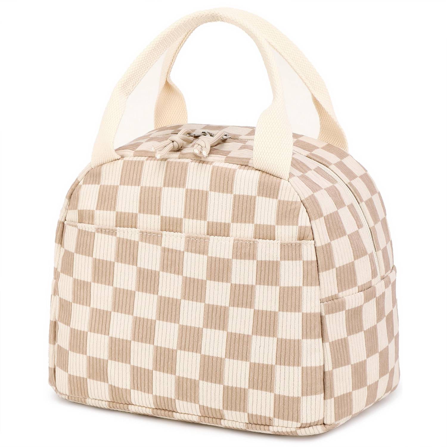 10L Plaid Corduroy Lunch Cooler Bag for Travel Picnic 2