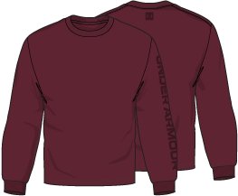 UA Heavyweight Tonal Wordmark Men's Long Sleeve, custom hoodie or sweatshirt with logo imprint 2