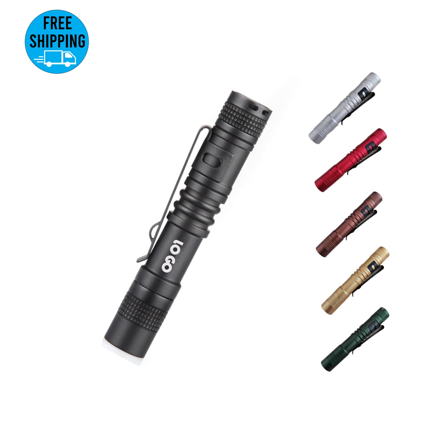 Aluminum LED Pen light with clip 3