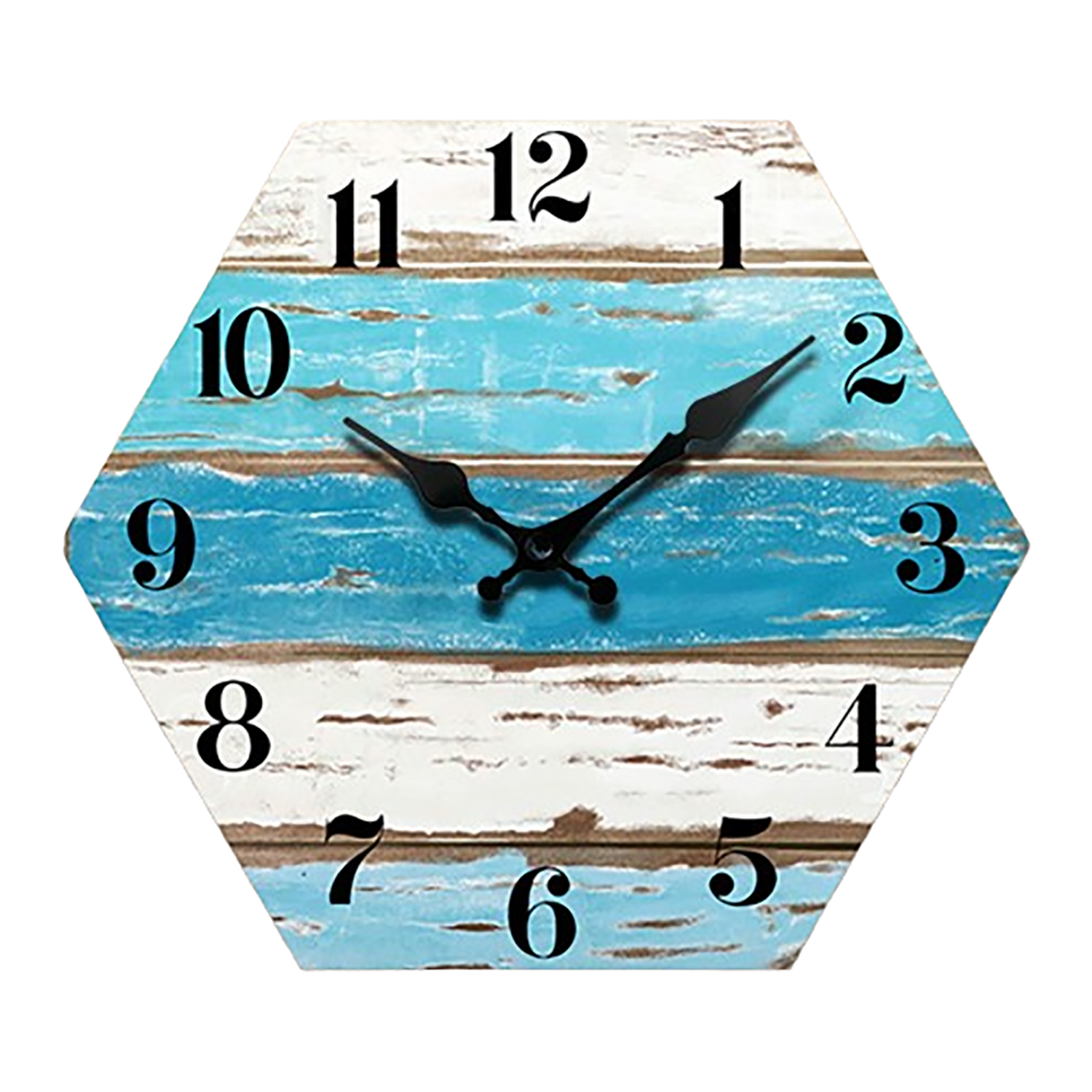 Hexagonal High-Density Fiberboard Wall Clock 13