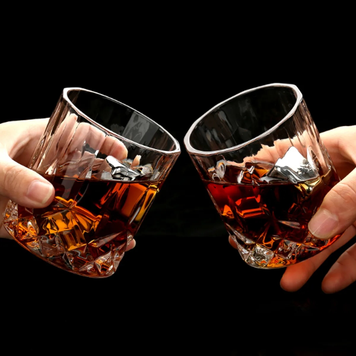 Whiskey Glasses Gift Set Stainless Steel Stones Wood Box 7