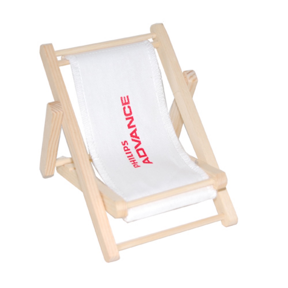 Wood Mini Beach Chair Cell Phone Holder/Business Card Holder. 3