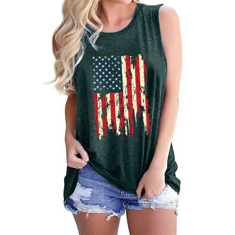 American Flag Tank Tops Women 4th of July Patriotic Shirt 4