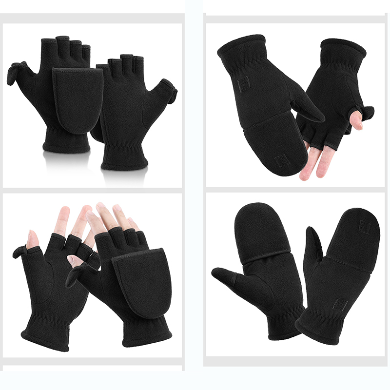 Convertible Polar Fleece Gloves Flip Top Mittens 14