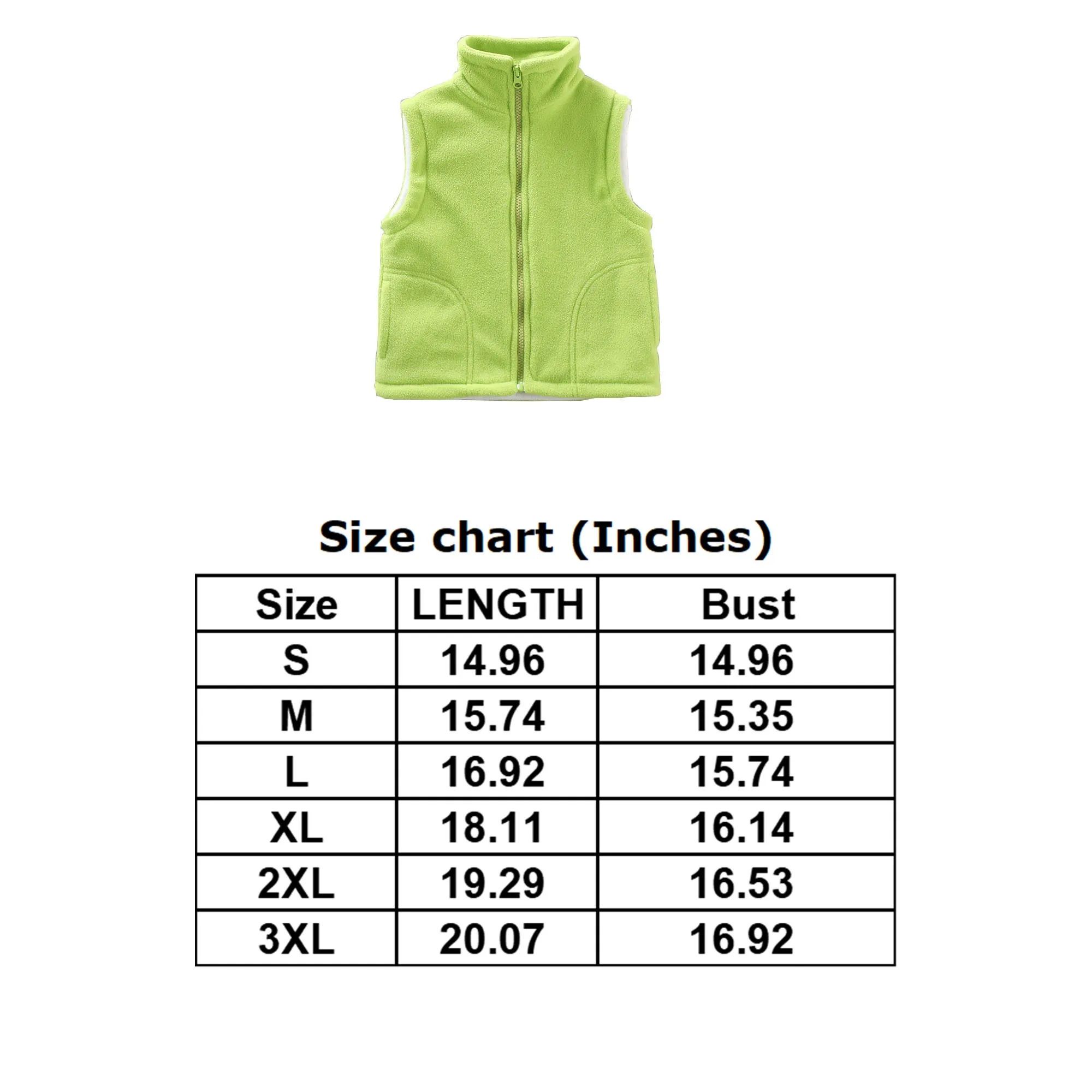 Solid Color Zipper Sleeveless Jacket for Toddler Kid 6