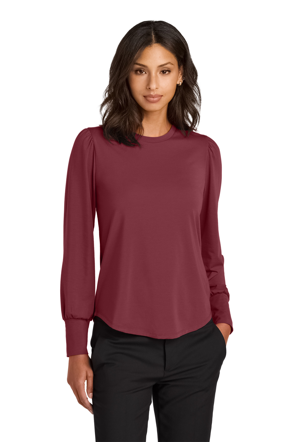 Mercer+Mettle Women's Stretch Jersey Long Sleeve Blouson Top MM1019 25