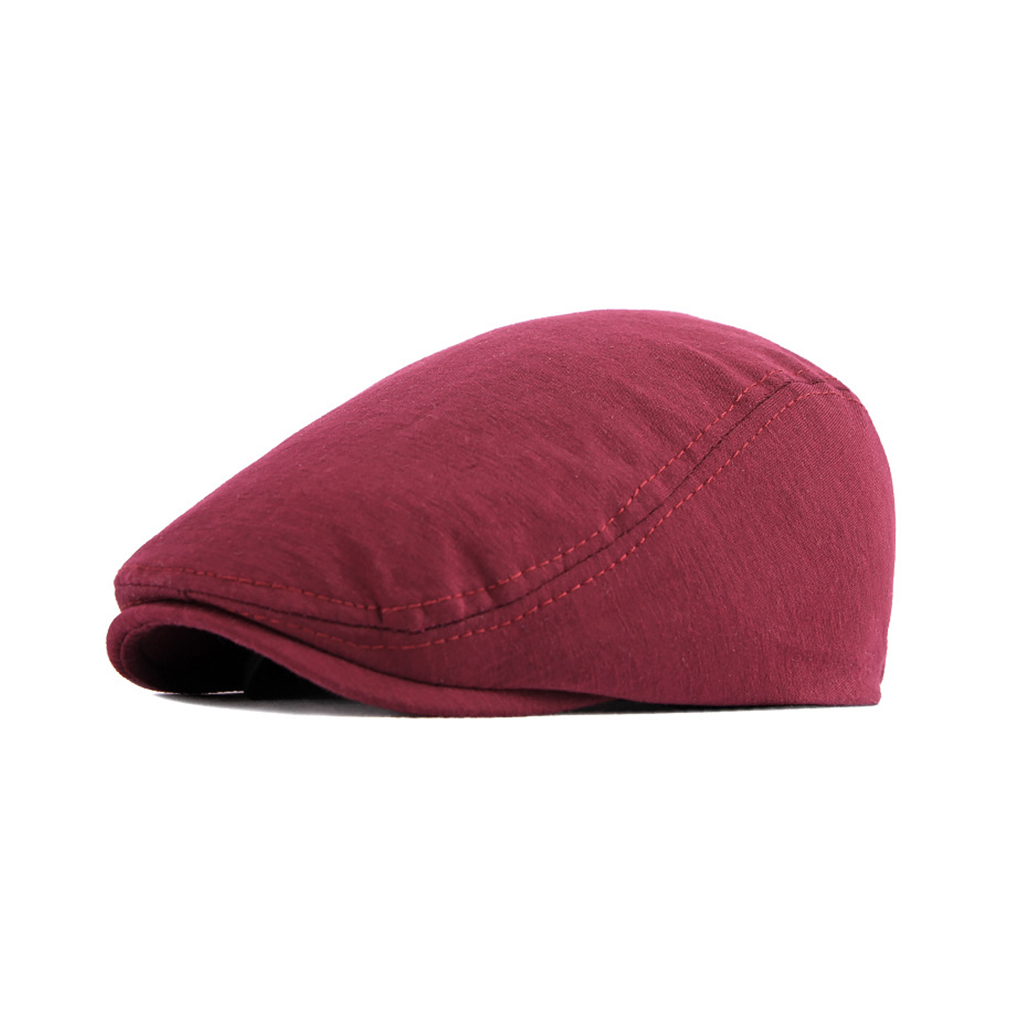 Polyester Cotton Newsboy Flat Cap With Elastic Fit 10.24" Length X 4.33" Width 3