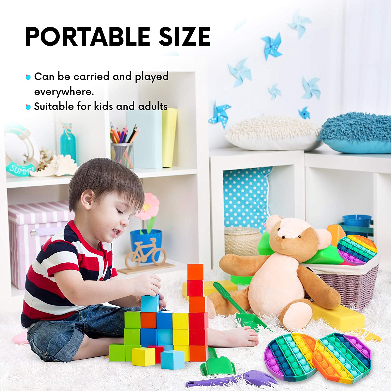 Pop It Fidget Toy - Square w/ Carabiner 5