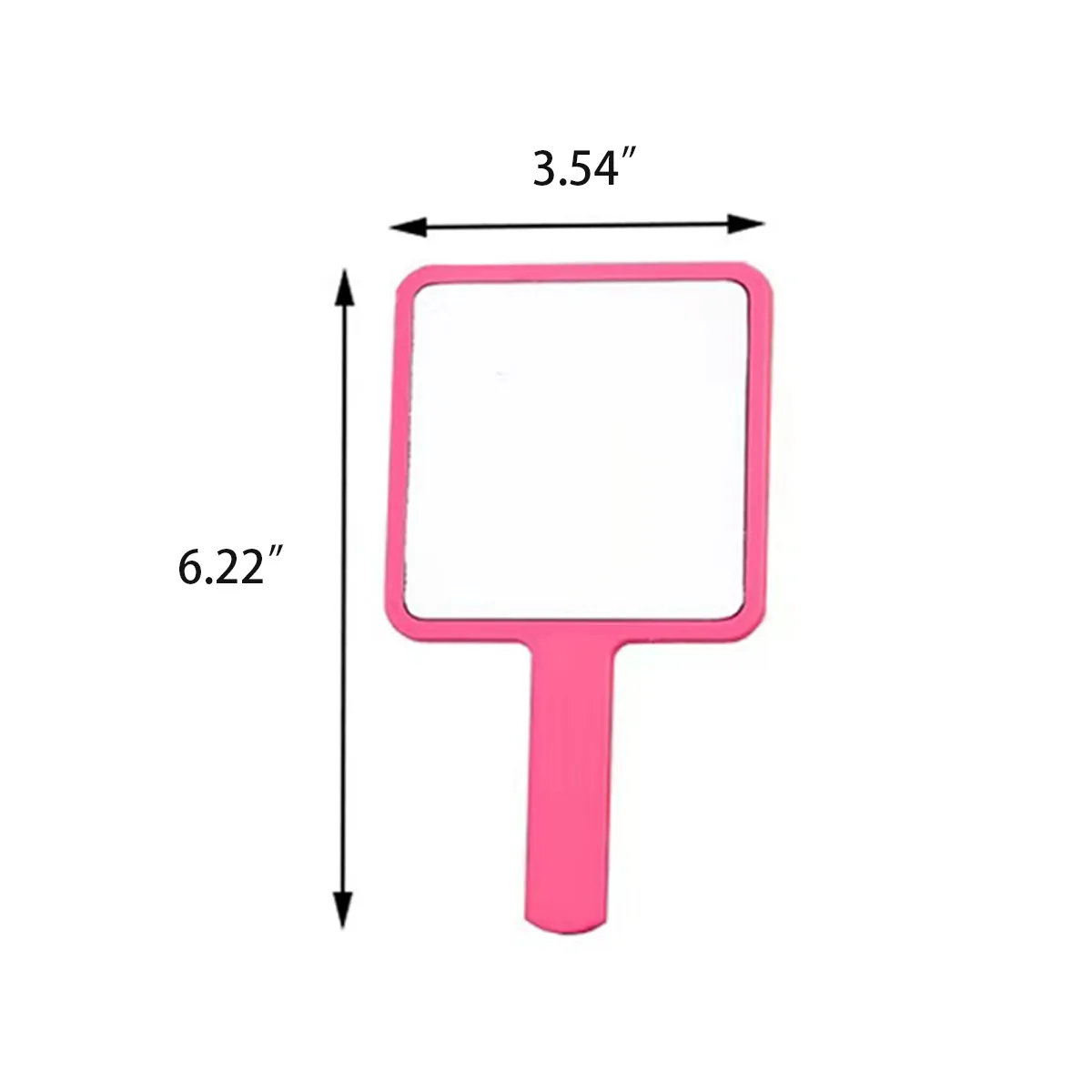 Handheld Cosmetic Mirror Portable Square Plastic Home Travel 4