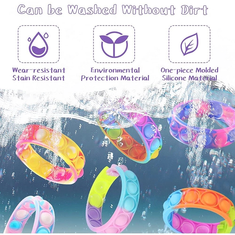 Multicolor Push Pop Bubble Wristband Fidget Toy 14
