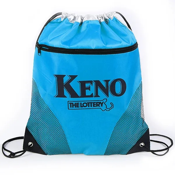 Cyclone Mesh Curve Polyester Drawstring Backpack -14x18 5