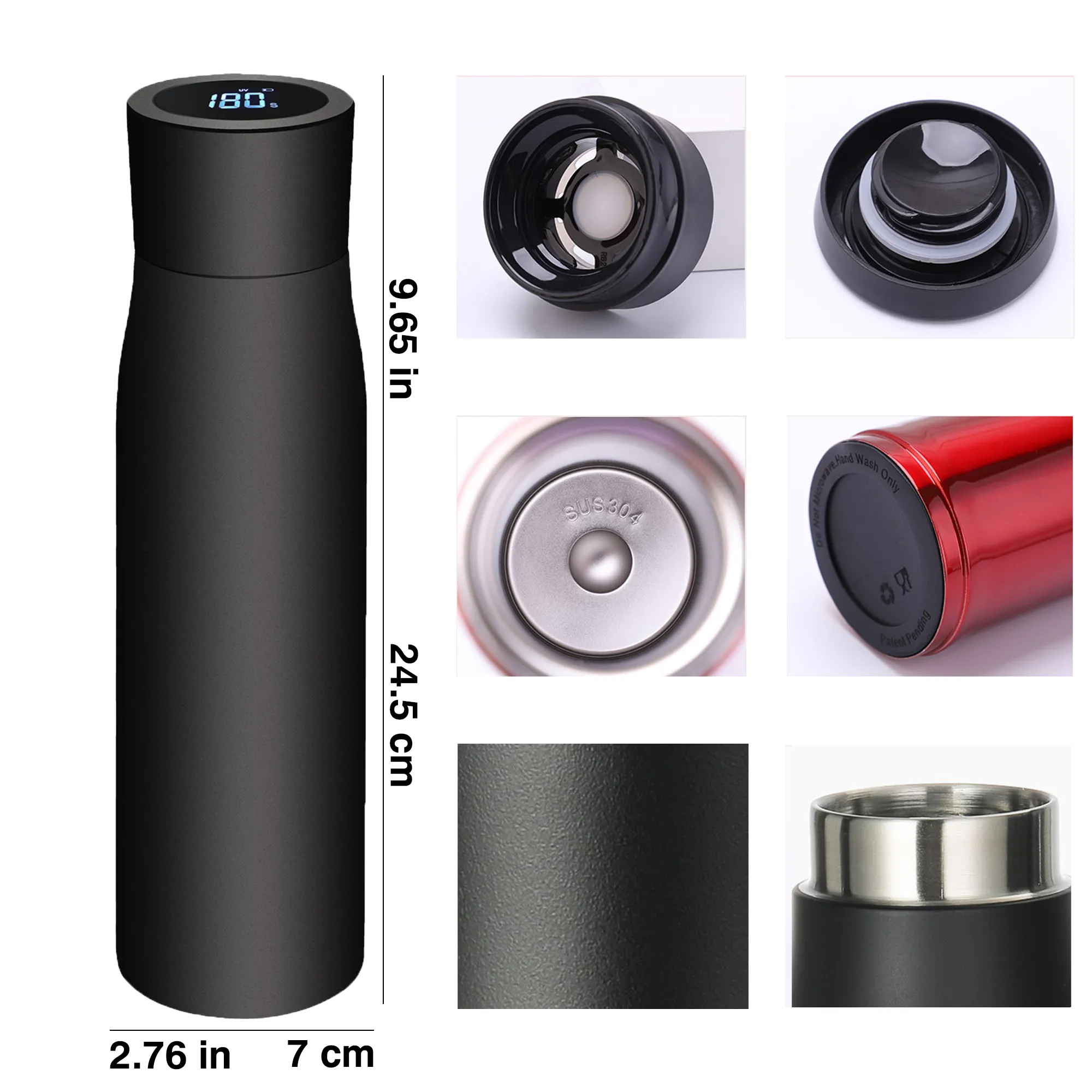 UV Sterilization Smart Thermos Cup with LED Temperature Disp 5