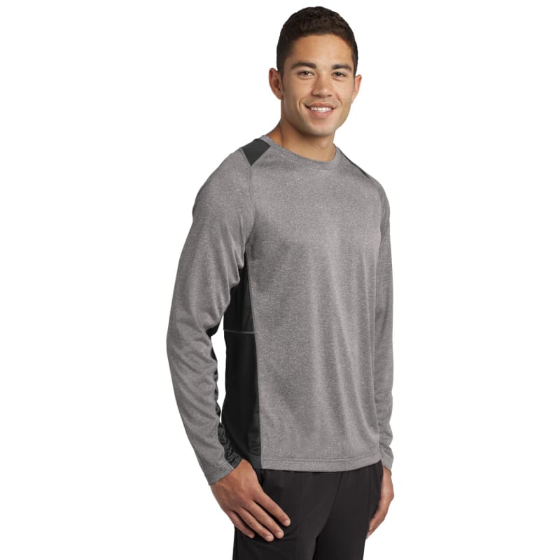 Sport-Tek Long Sleeve Heather Colorblock Contender Tee. 46