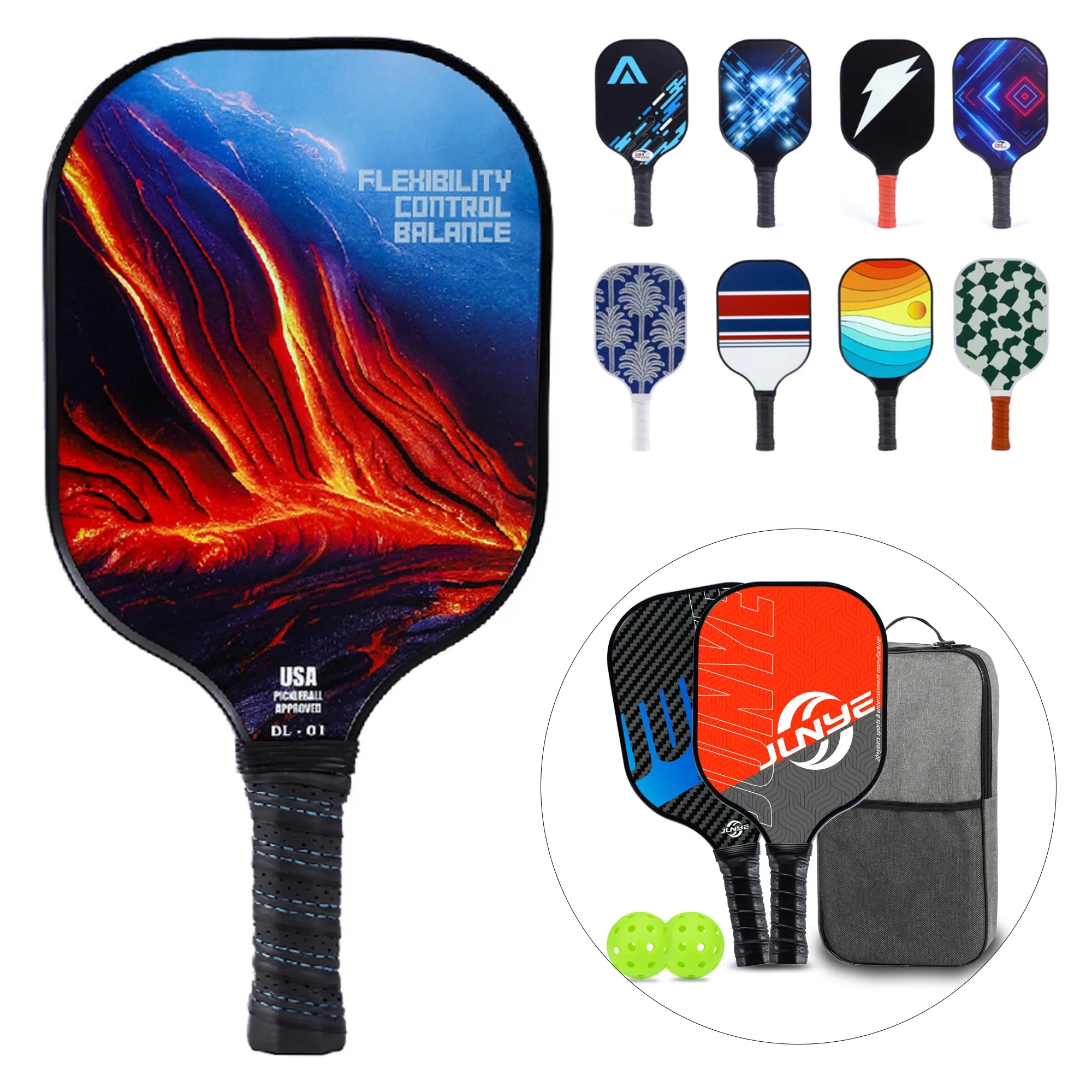 Glass Carbon Fiber Pickleball Racket 3