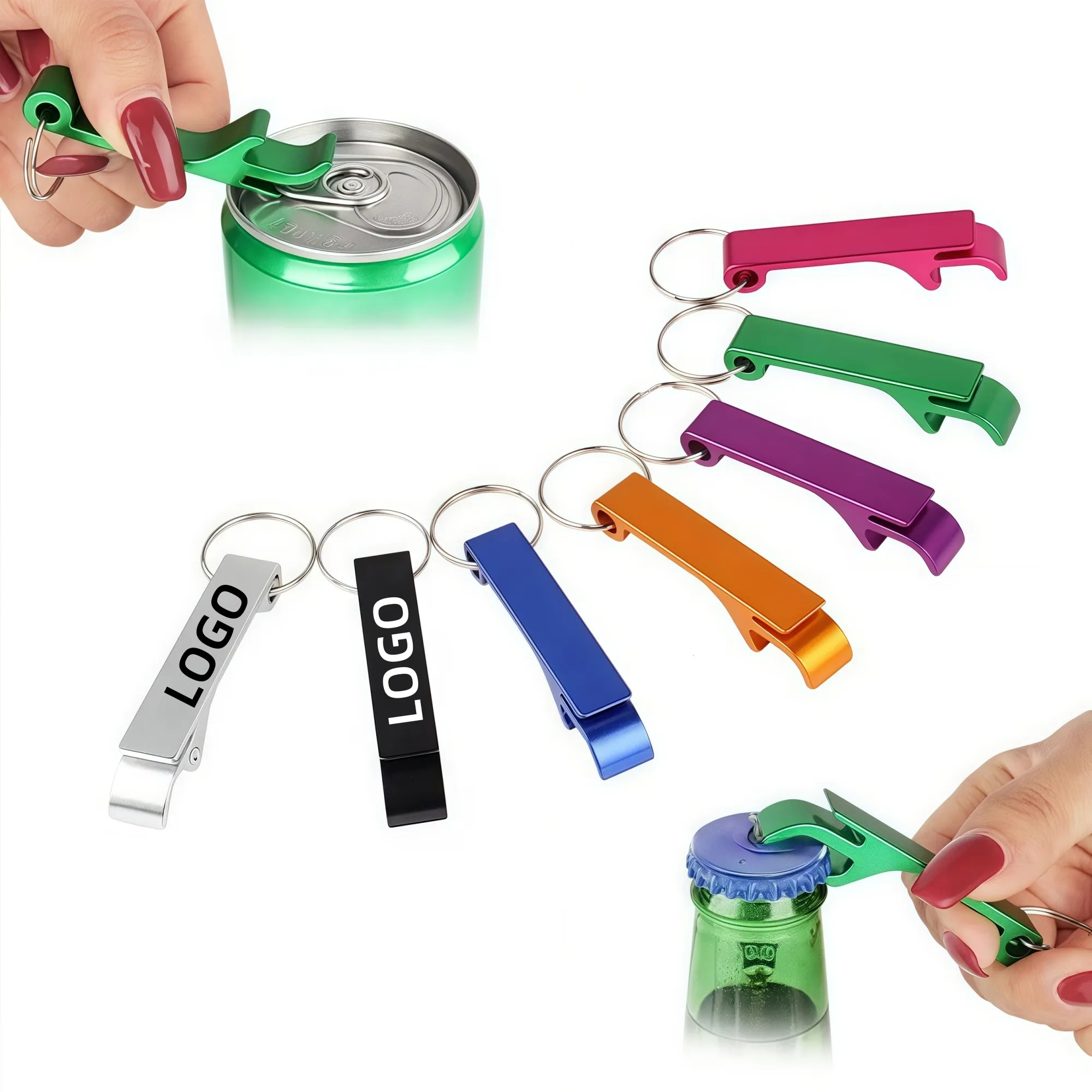 MOQ Colorful Beer Metal Keychain Bottle Opener 2