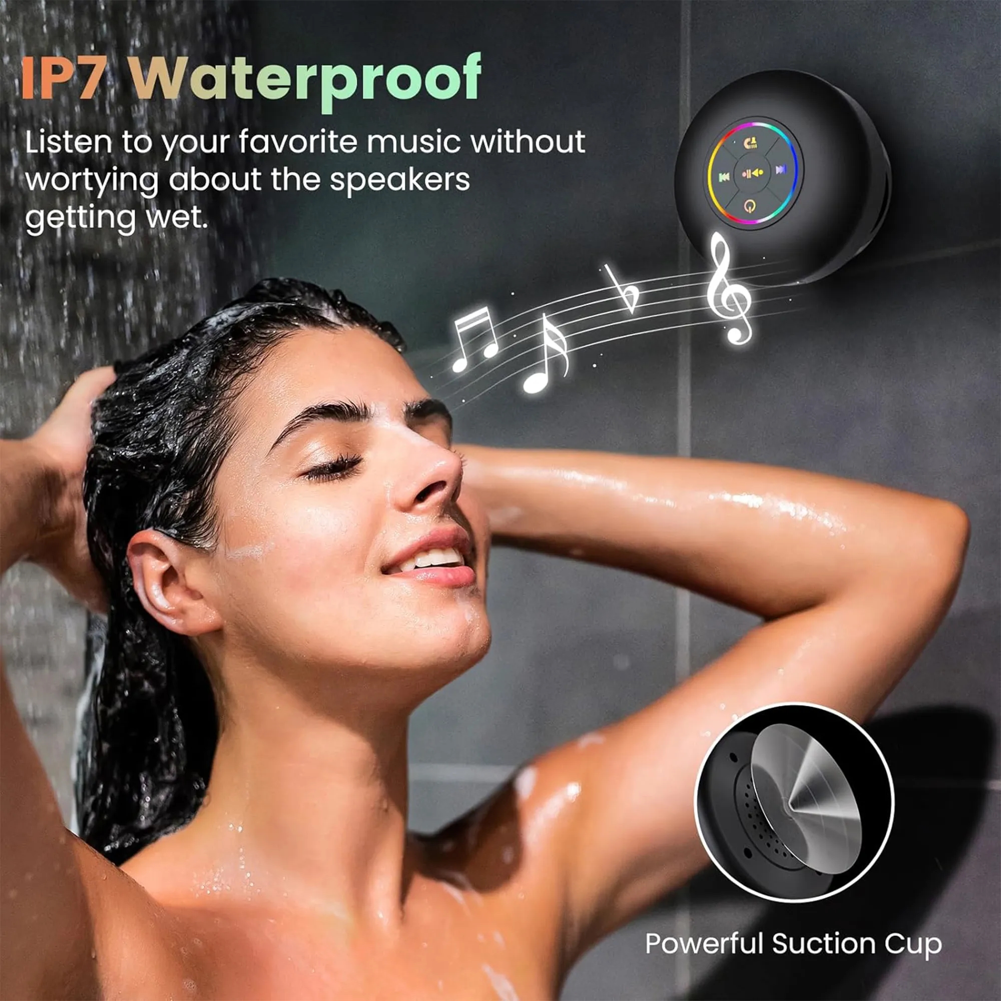 Waterproof Wireless Speaker With Suction Cup 8