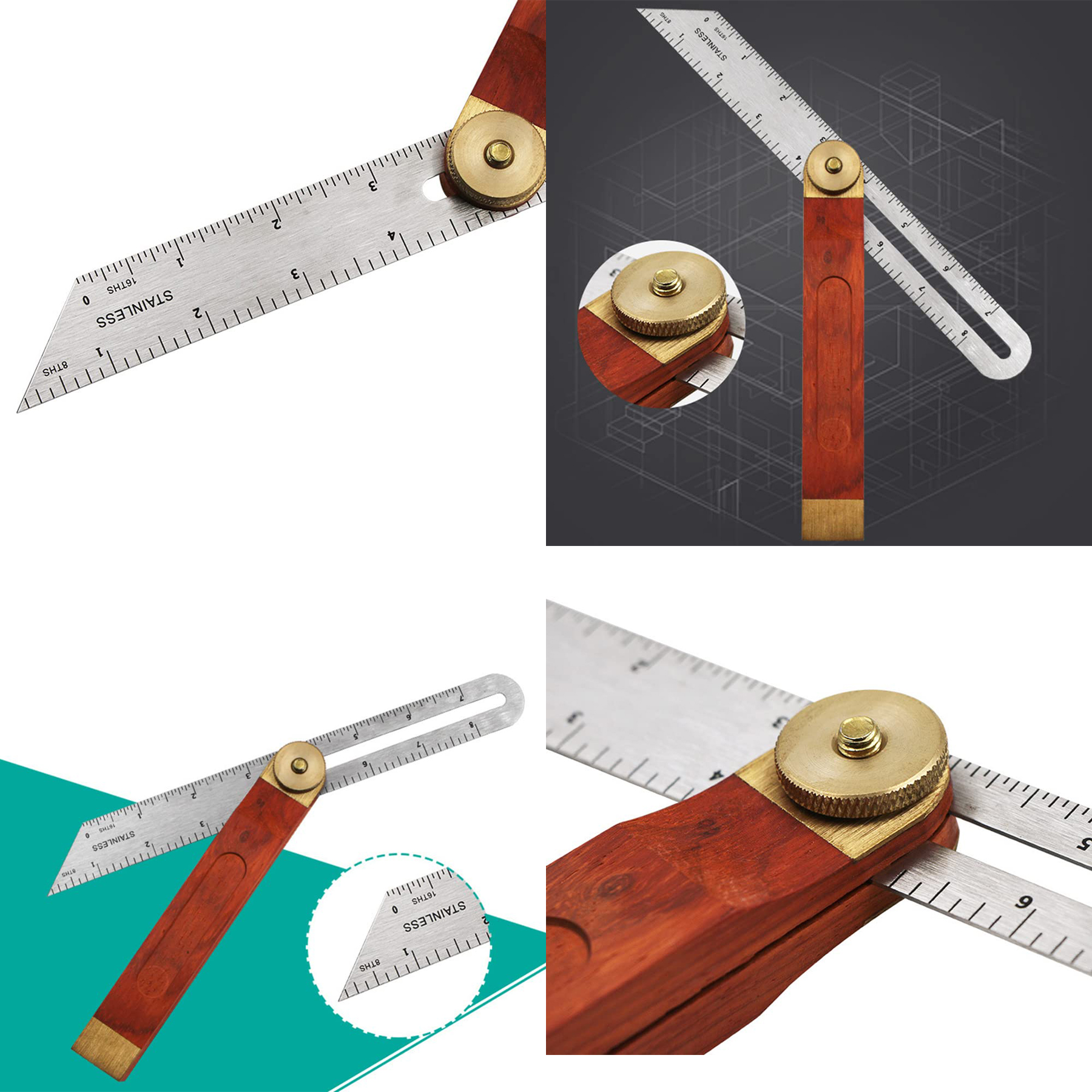 9inch Stainless Steel Sliding Angle Ruler