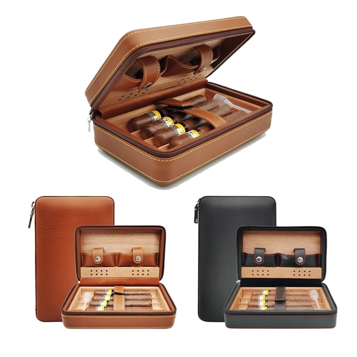 Portable Travel Leather Cigar Case 2