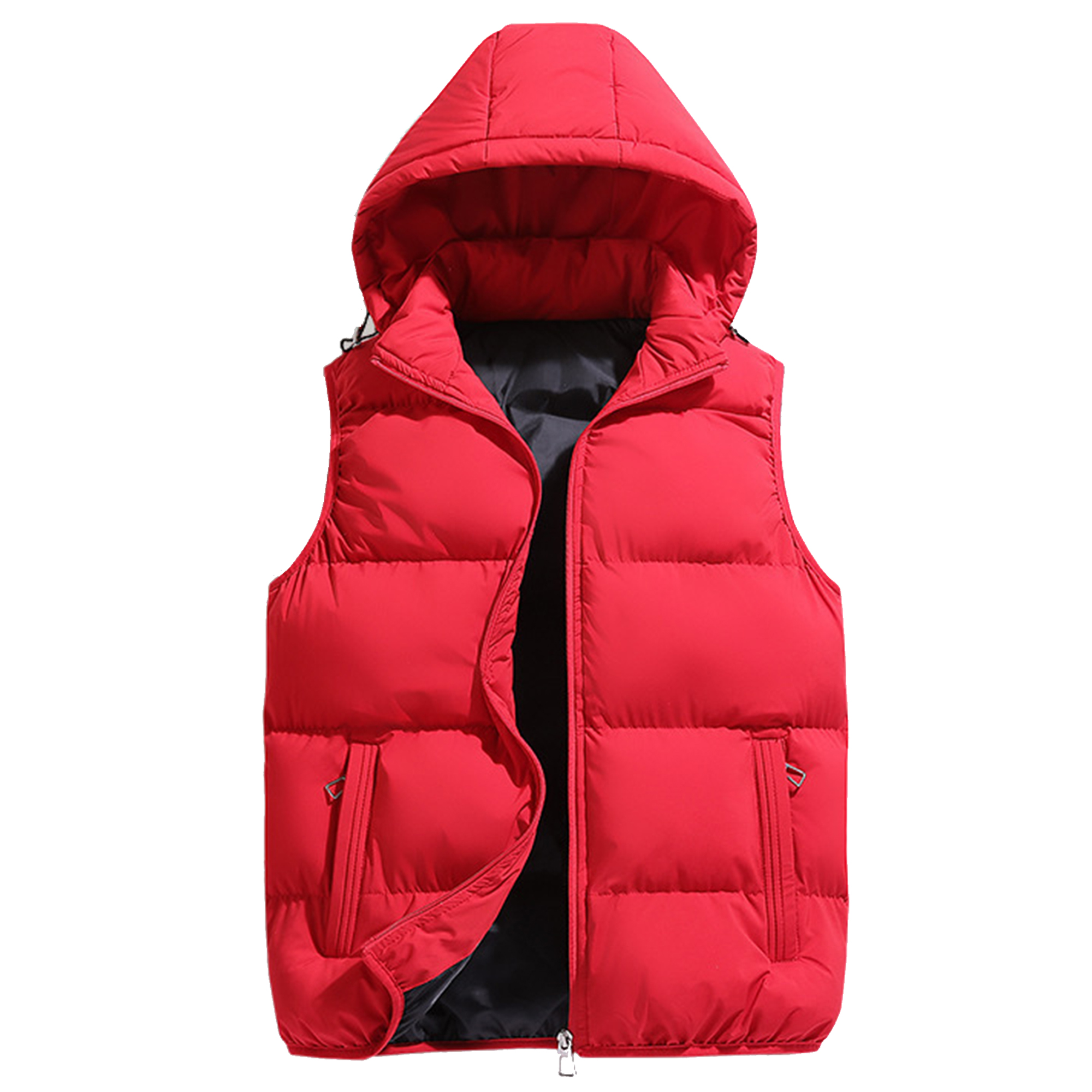 Solid Color Hooded Vest for Men 2