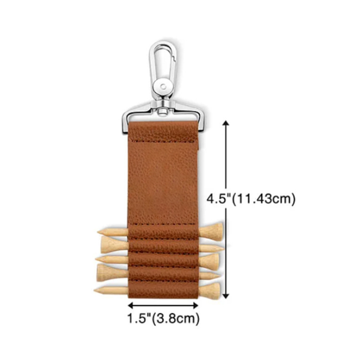 Personalized Golf Tee Holder Keychain with 5 Wooden Tees 3