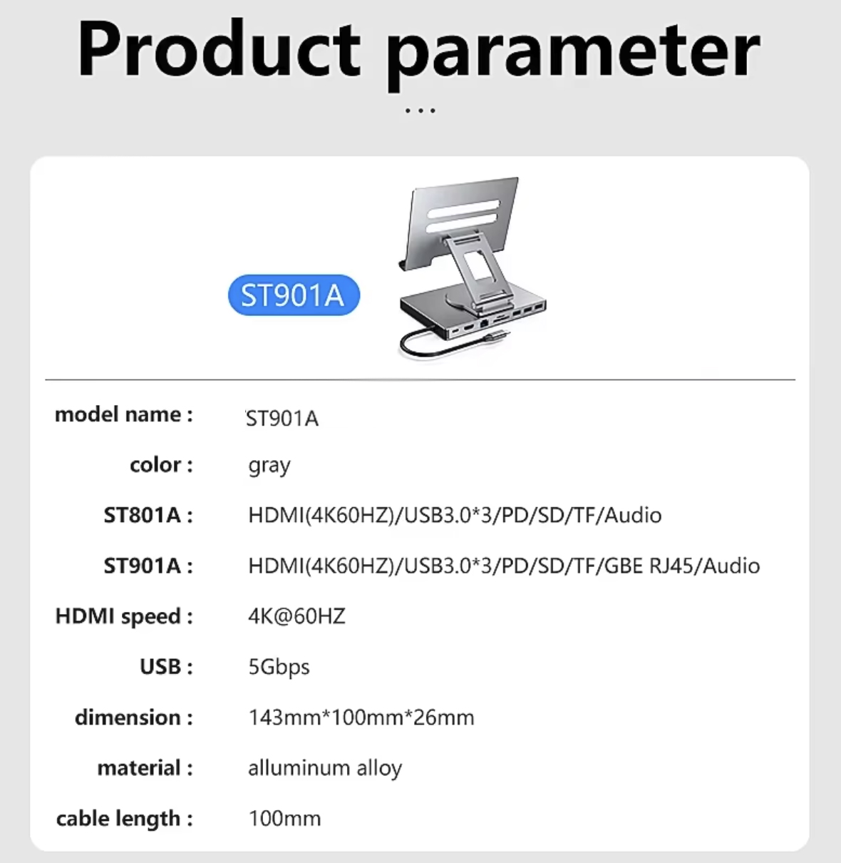 Foldable 9-in-1 Adapter USB C Docking Station 2