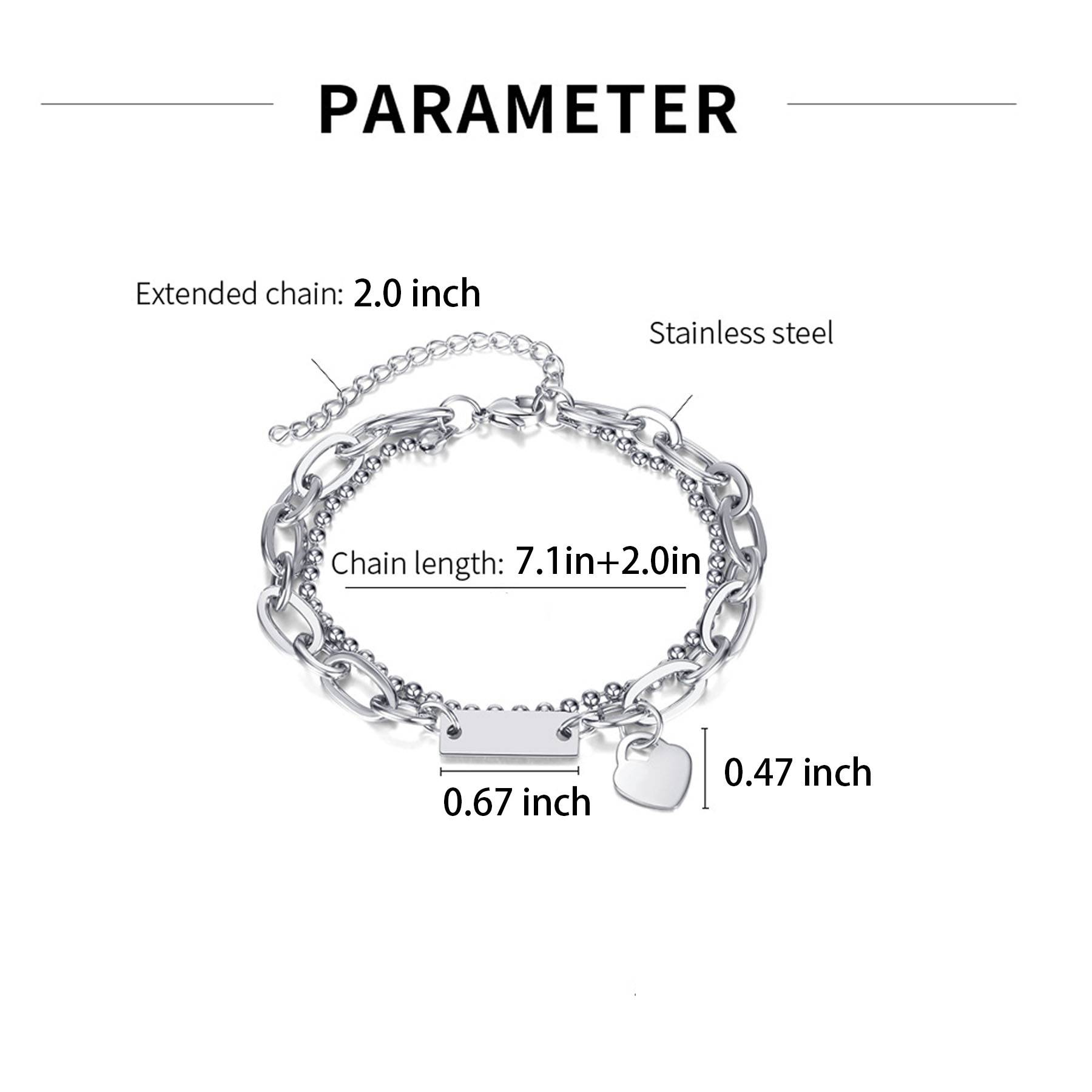 Double layered stainless steel square bracelet 2