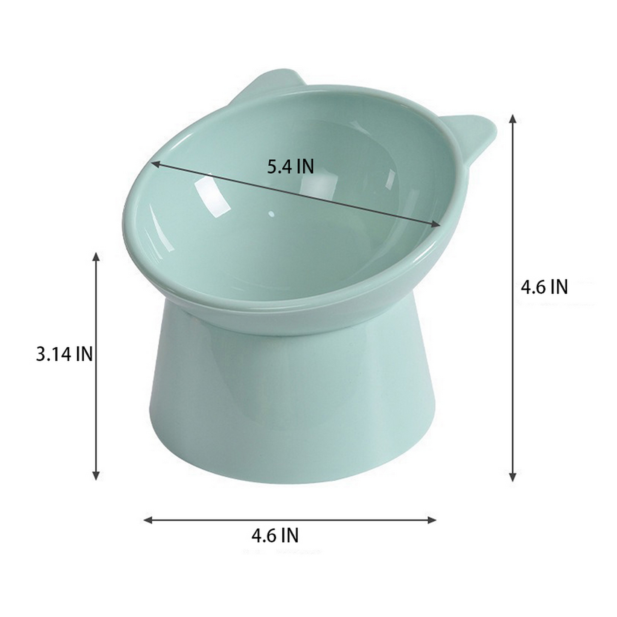 Pp Plastic Pet Cat High Foot Neck Guard Oblique Bowl 4