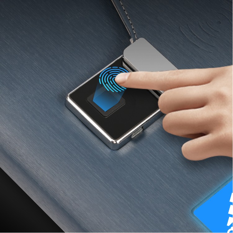 Multiple Functions 3 Folds Fingerprint Lock Leather Brief With Wireless Charging And Usb 4
