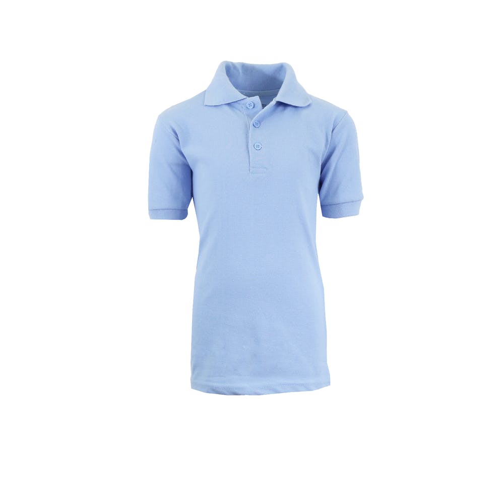 Boys' Uniform Polo Shirts - Light Blue Short Sleeve Size 18 1