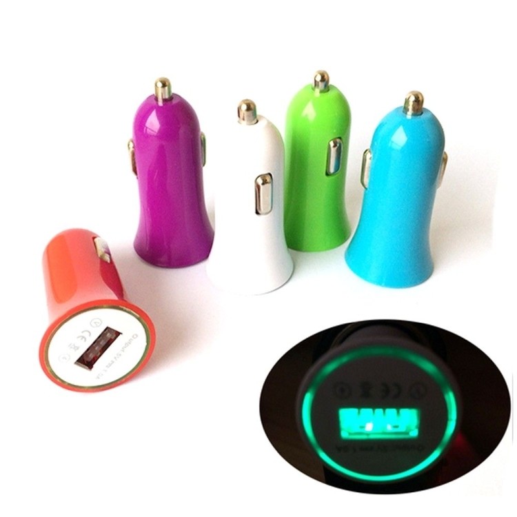 Circle Light up Single port USB Car Charger 2