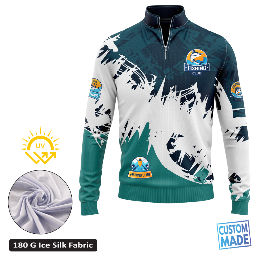 Sublimation 180G Mesh UPF 50+ Long Sleeve Fishing Quarter 2