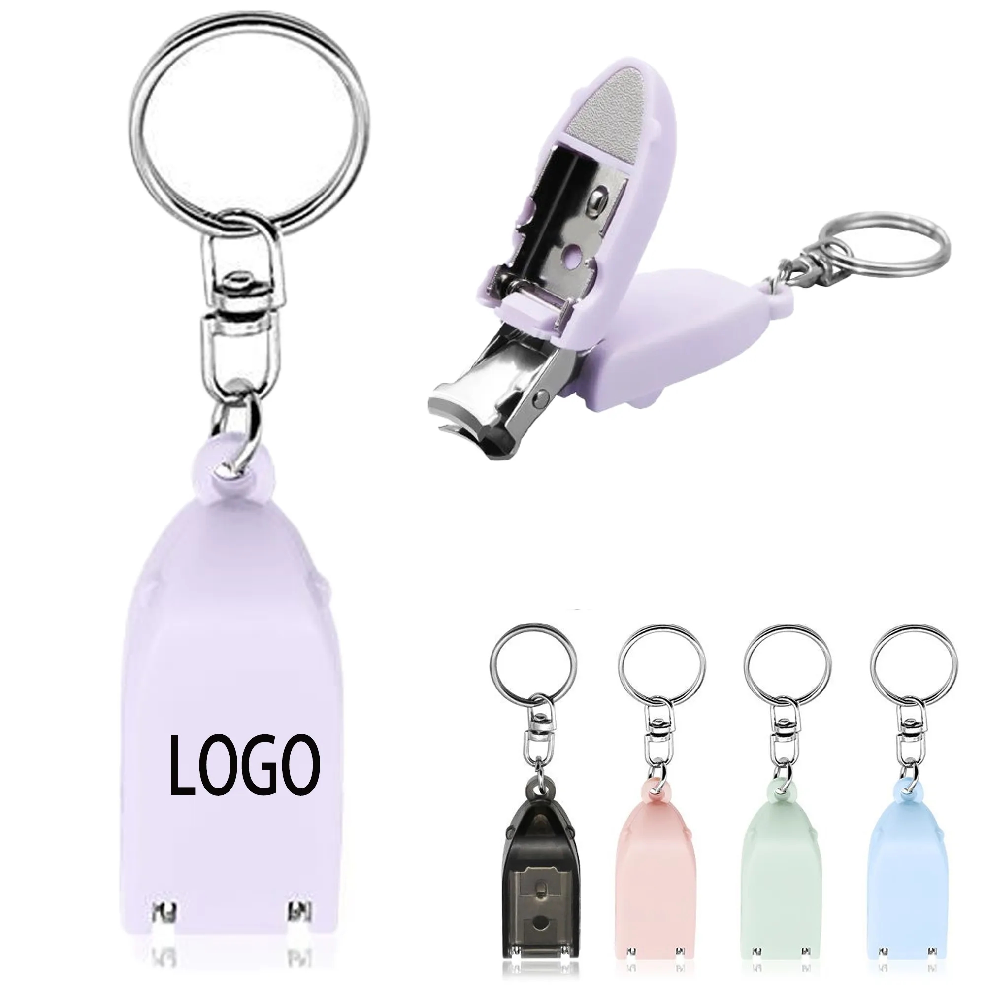 Folding Stainless Steel Nail Clippers With Key Ring 1