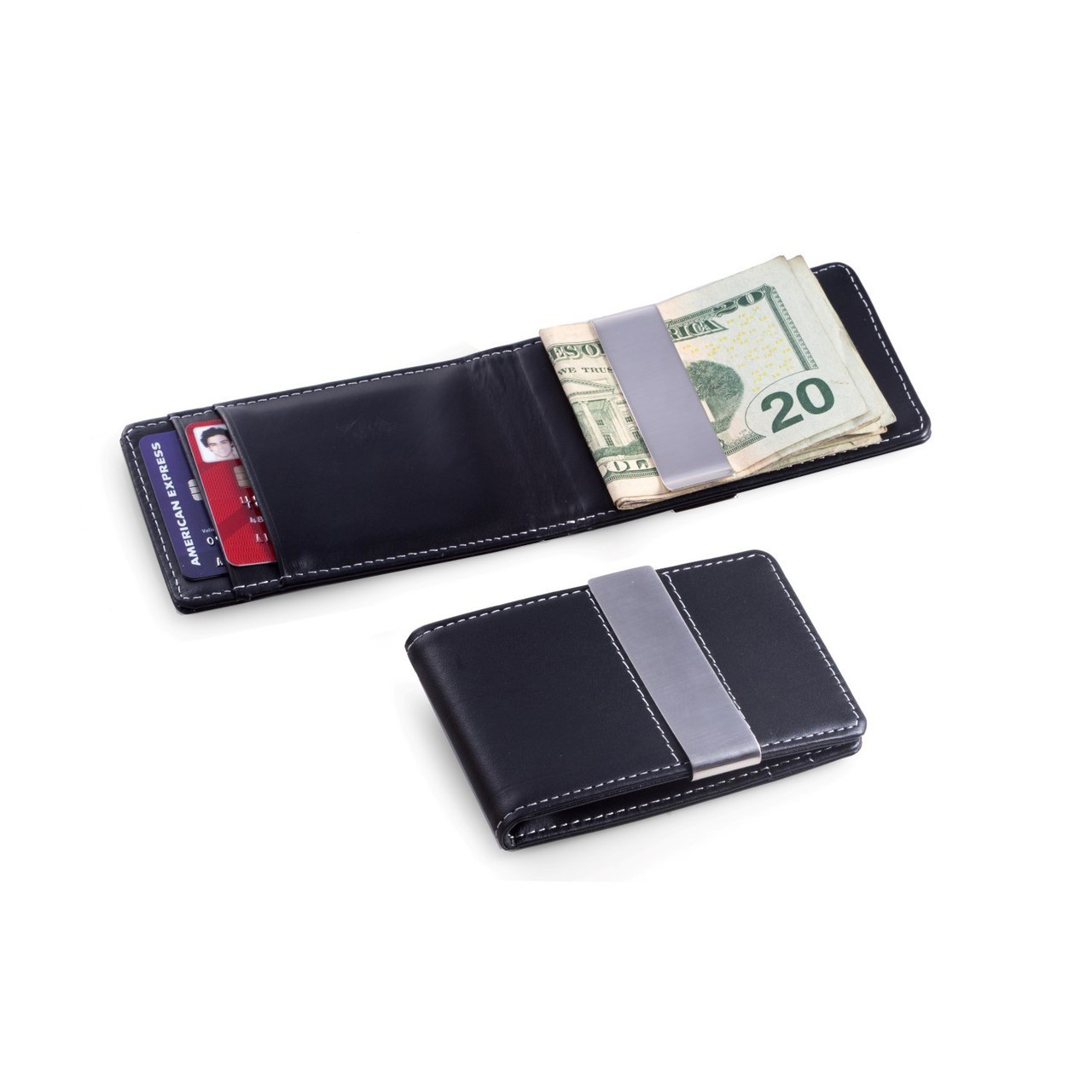 Genuine Leather Wallet w/ Money Clip 2