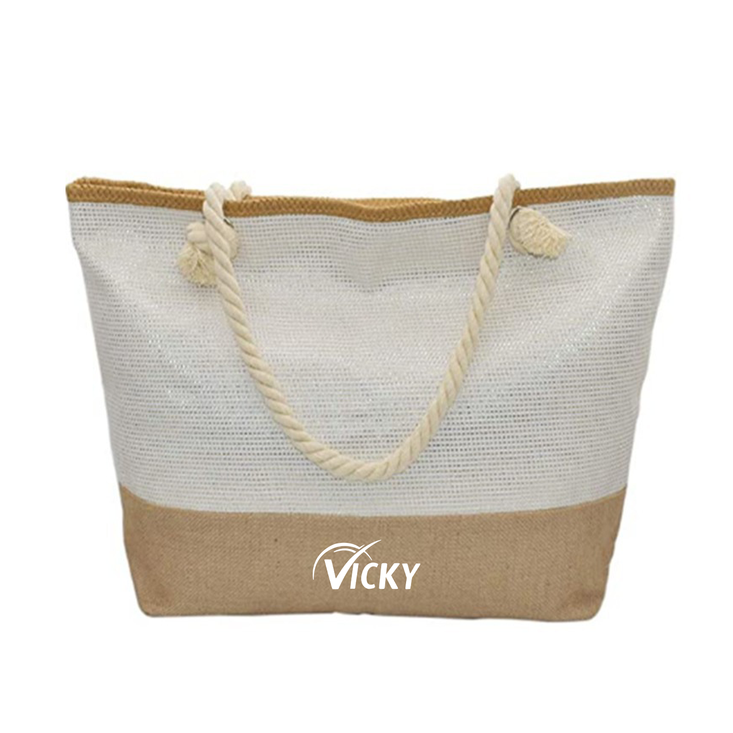 Large Beach Canvas Tote Bag for Women, custom tote bag with logo imprint 2