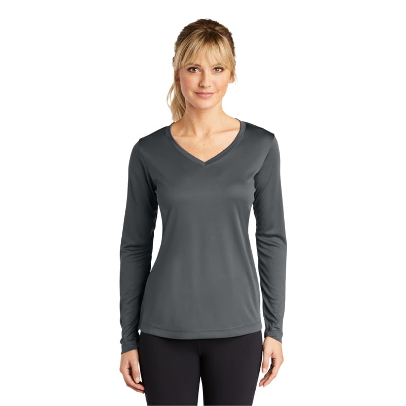 Sport-Tek Women's Long Sleeve PosiCharge Competitor V-Neck Tee. 58