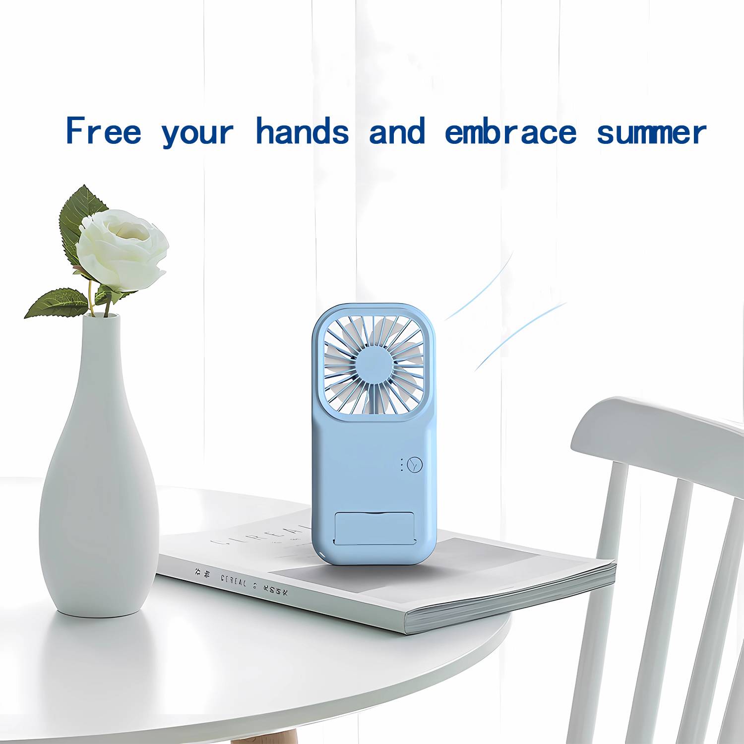 Portable Mini Battery Operated Phone Holder Handheld Fan 8