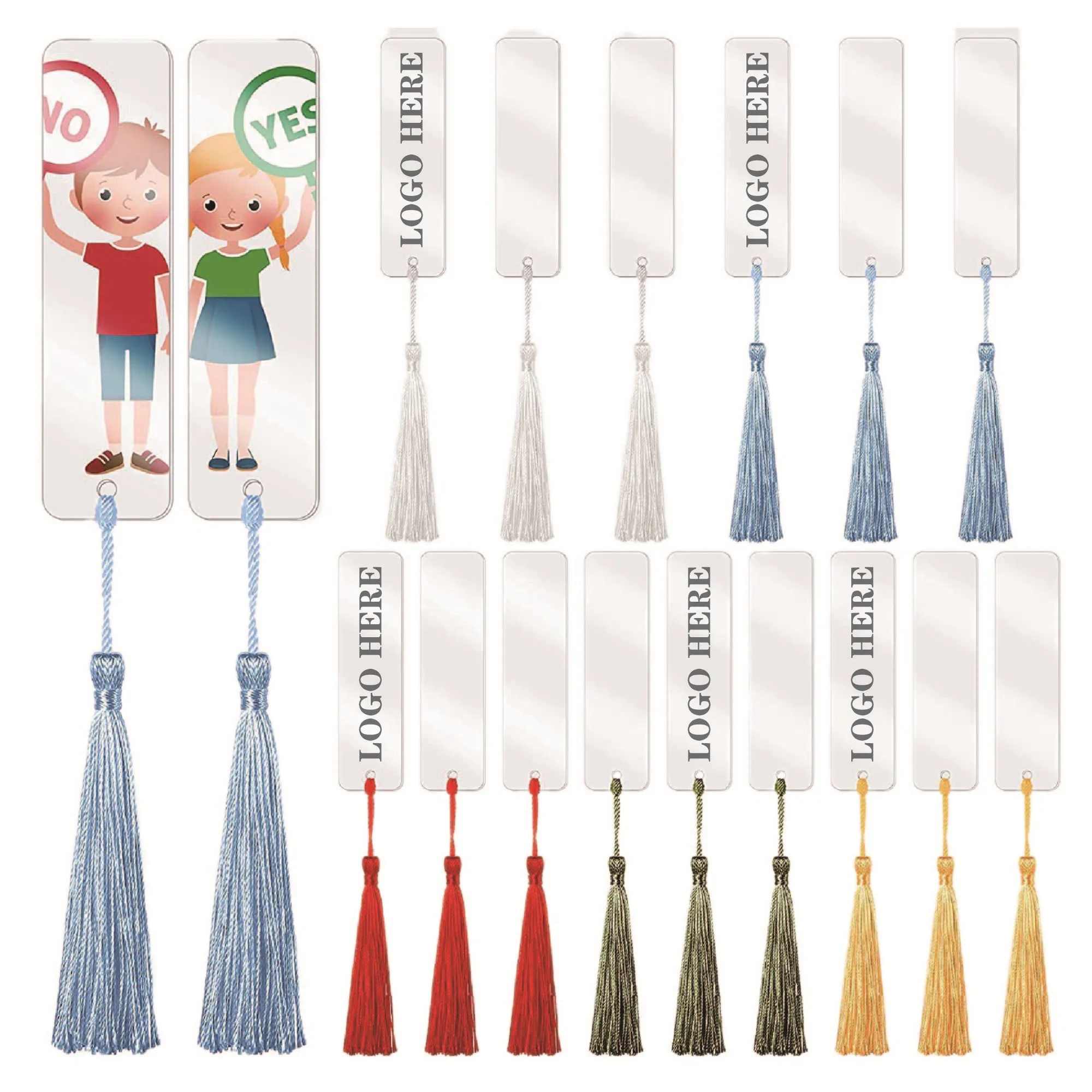 Acrylic Bookmark with Tassel 15pcs 2