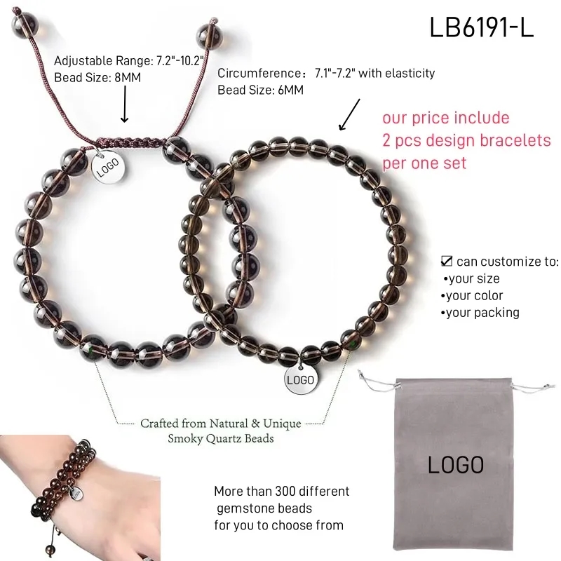 AAA Gemstone Bead Bracelets BULK Wholesale 2PCS Set 10