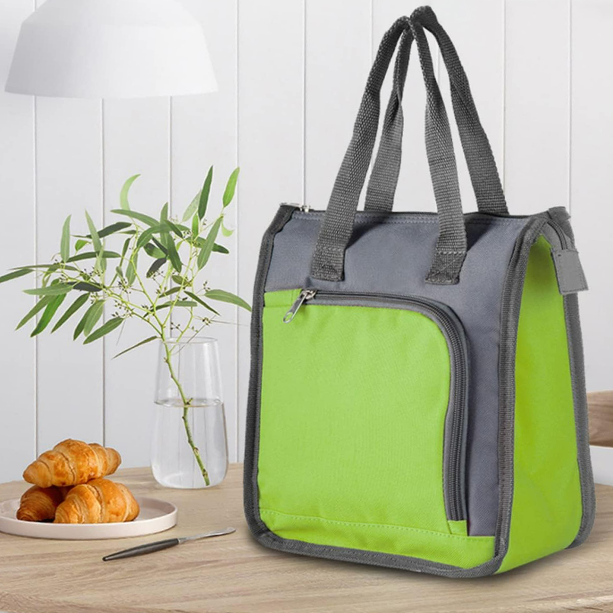 Portable Insulated Lunch Cooler Bag with Front & Mesh Pocket 5