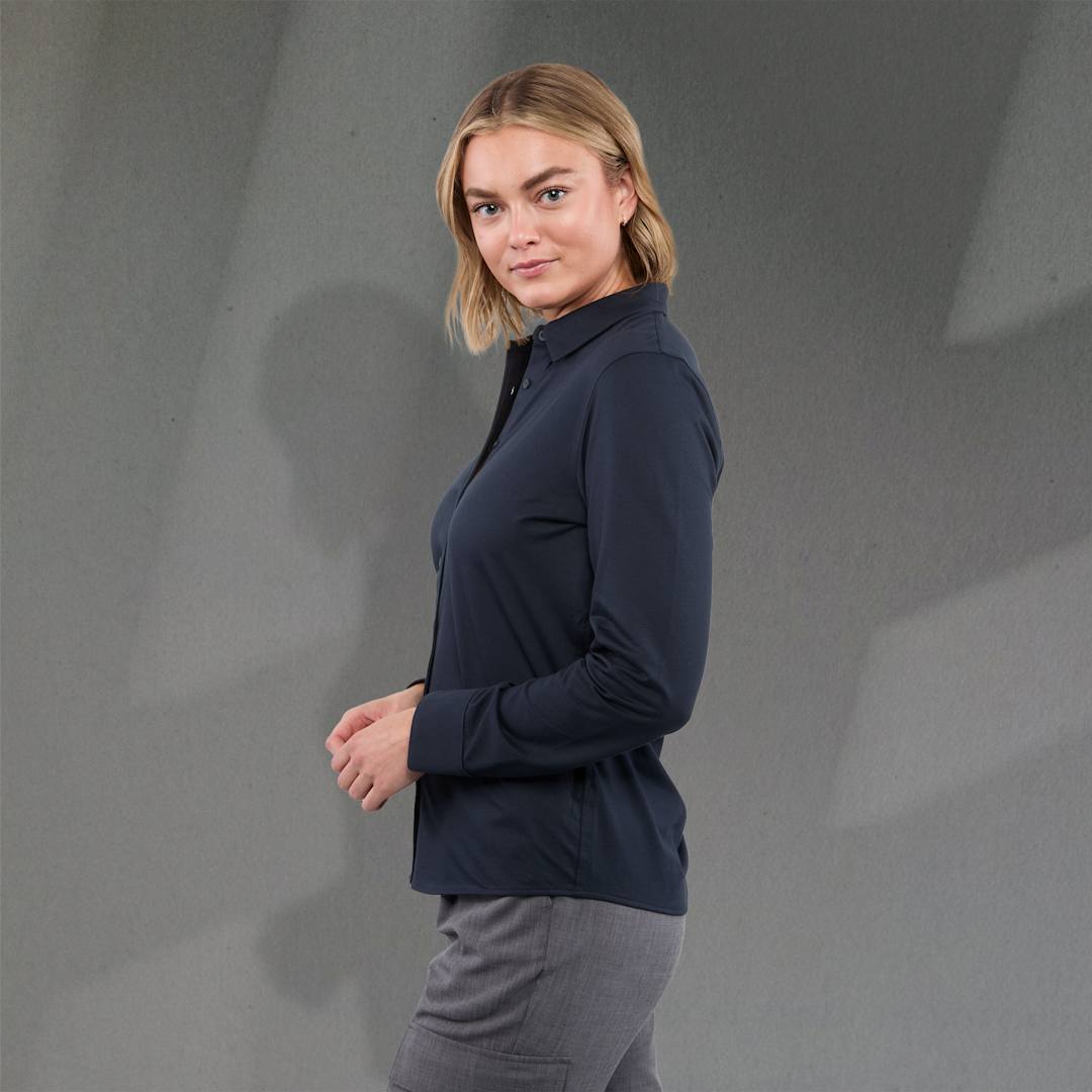 TATRA Eco Long Sleeve Knit Button Up Shirt-Women's 110