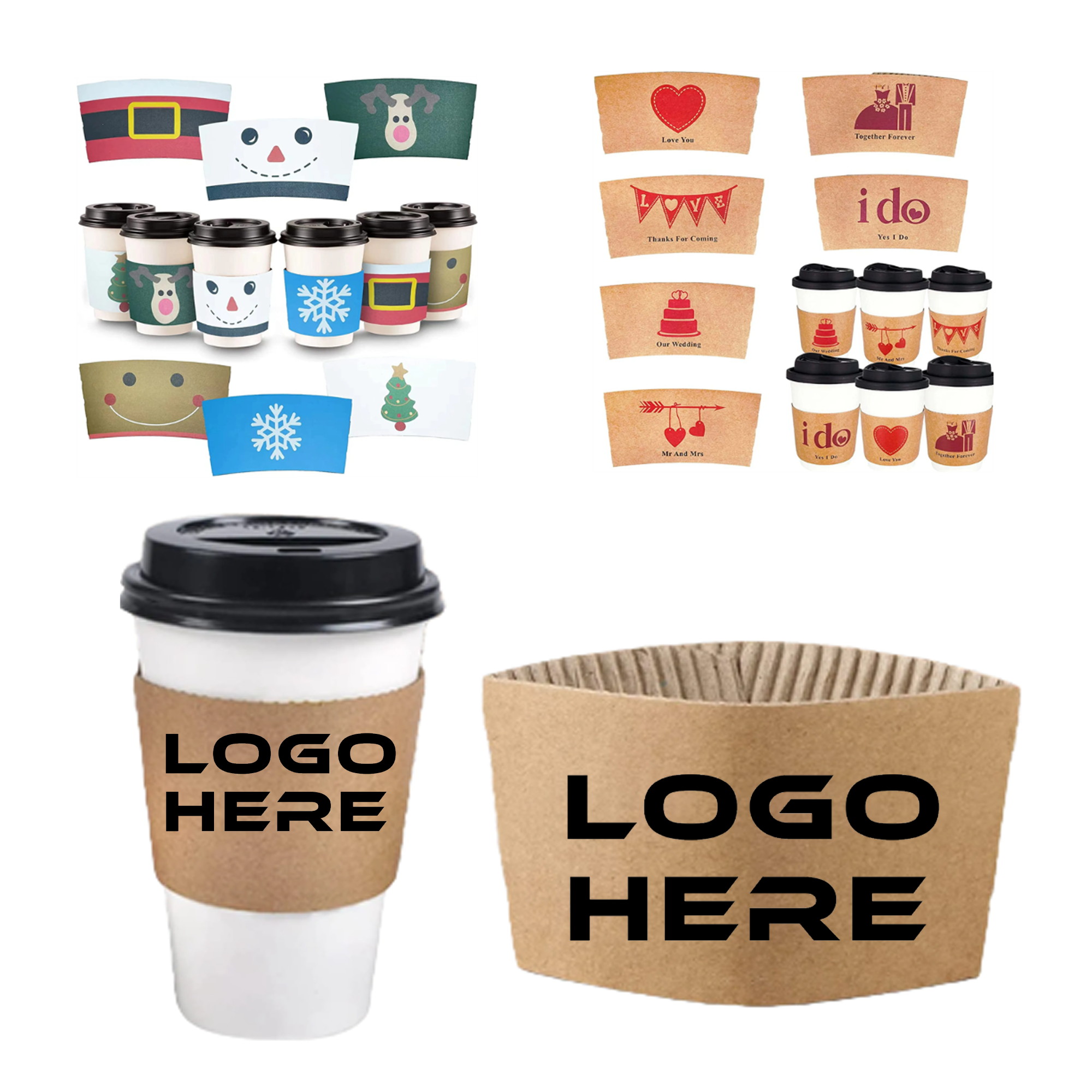 2 Layers Kraft Paper Coffee Cup Sleeves 1