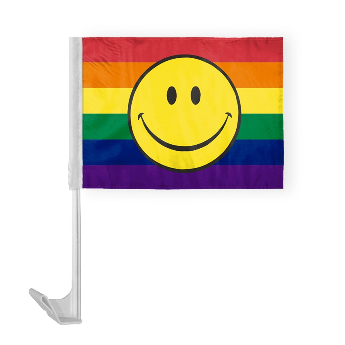 12 " x 16 " ePoly Rainbow with smiley face Pride Economy Car 2