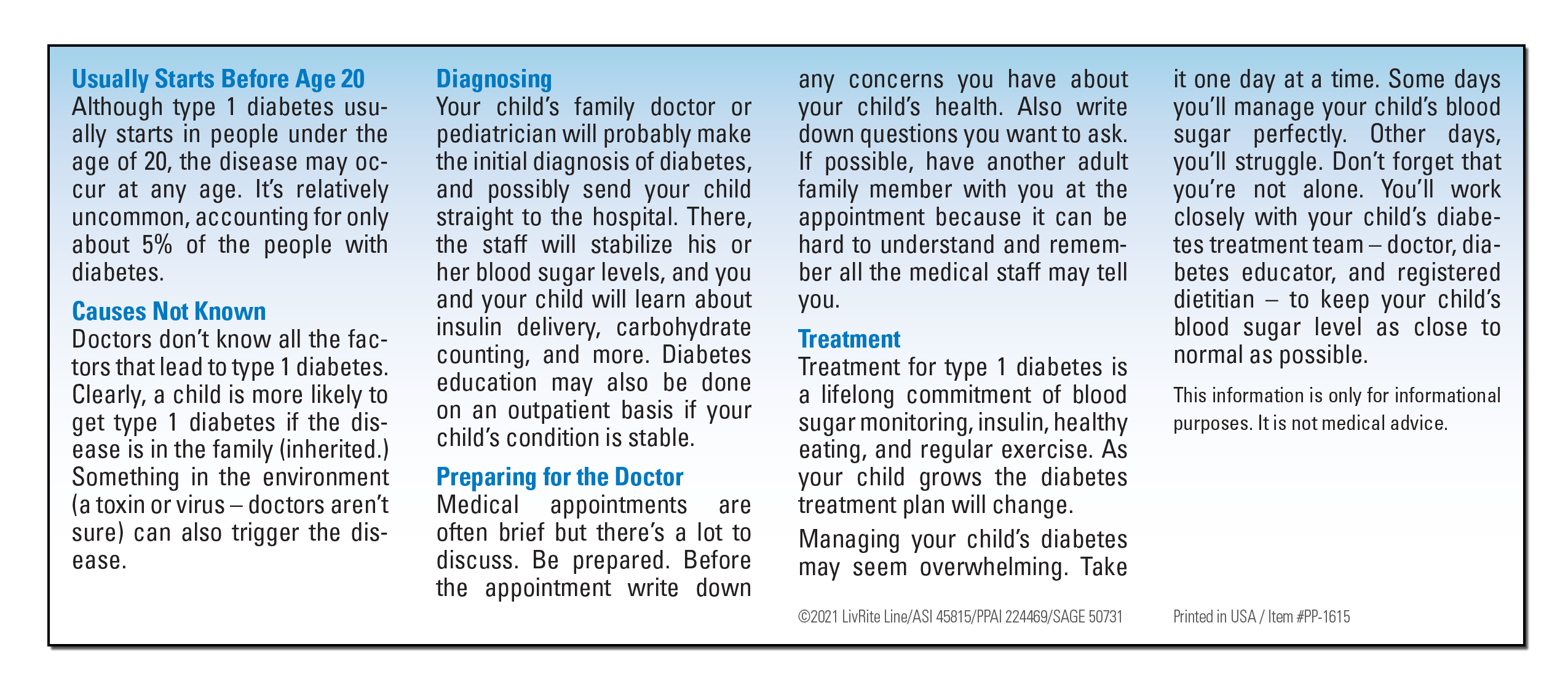 POCKET PAMPHLET - Juvenile Diabetes Pocket Pamphlet 2