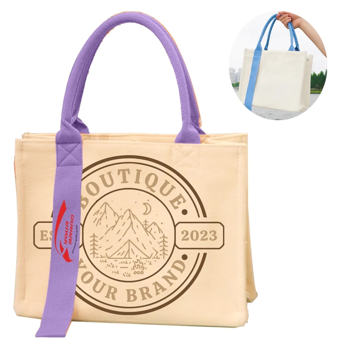 Canvas Bag With Ribbon Tote Exhibition Can Be Customized 5
