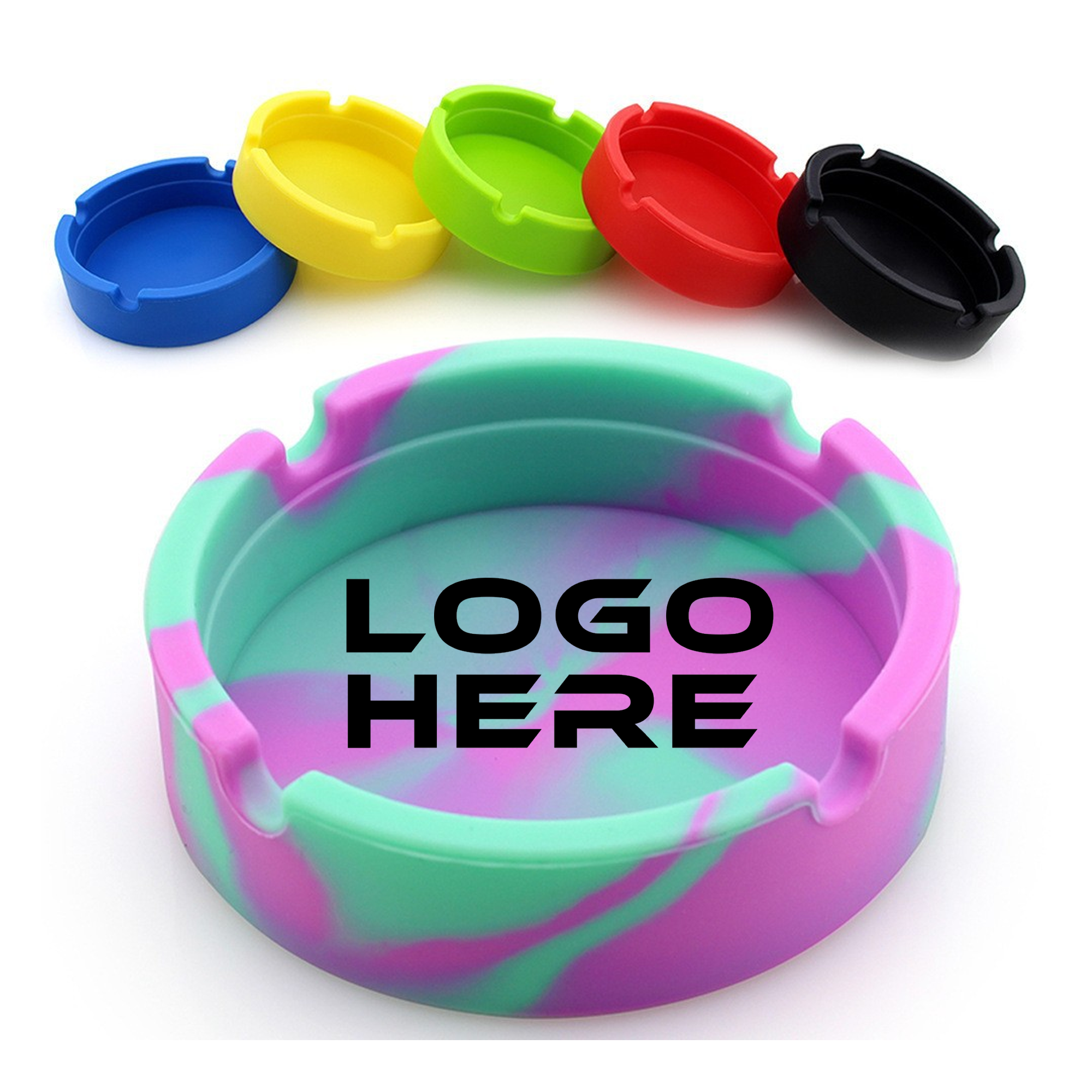 Custom Logo Silicone Ashtray Cigarette Smokeless Odorless 3